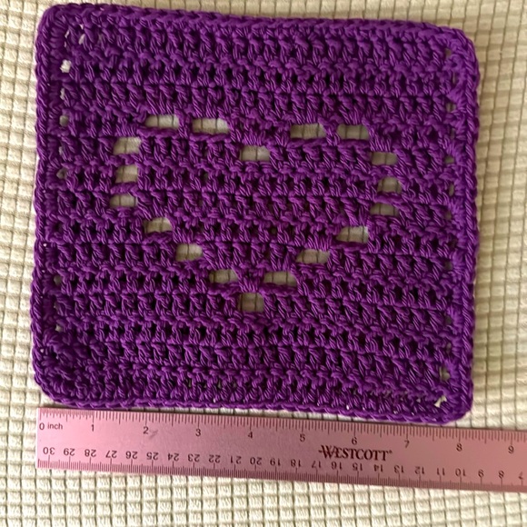 Crochet Washcloths Dishcloths with Hearts Handmade by Seller - 100% Cotton - Picture 4 of 8